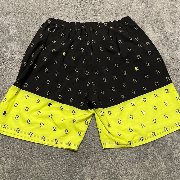 Podiumwear Cycling Shorts Mens XXL MTB Bike Riding Black Neon Yellow MN - Picture 2 of 9